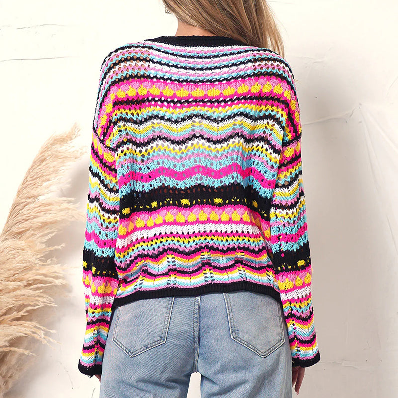 Colourful Striped Knit Sweater