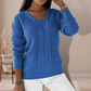 Ella | Cable-knit sweater with V-neck