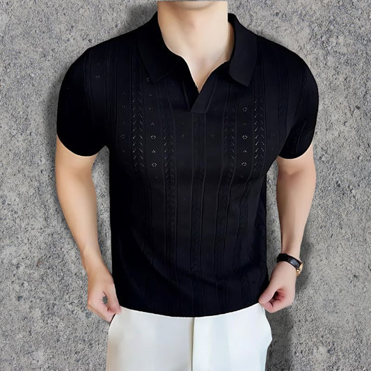 LuxeVibe V-Neck Polo