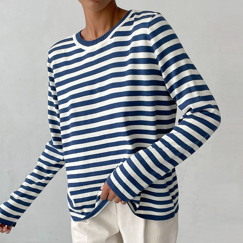 Malin-Tassou Chic Striped Long-Sleeve Shirt