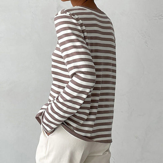 Malin-Tassou Chic Striped Long-Sleeve Shirt