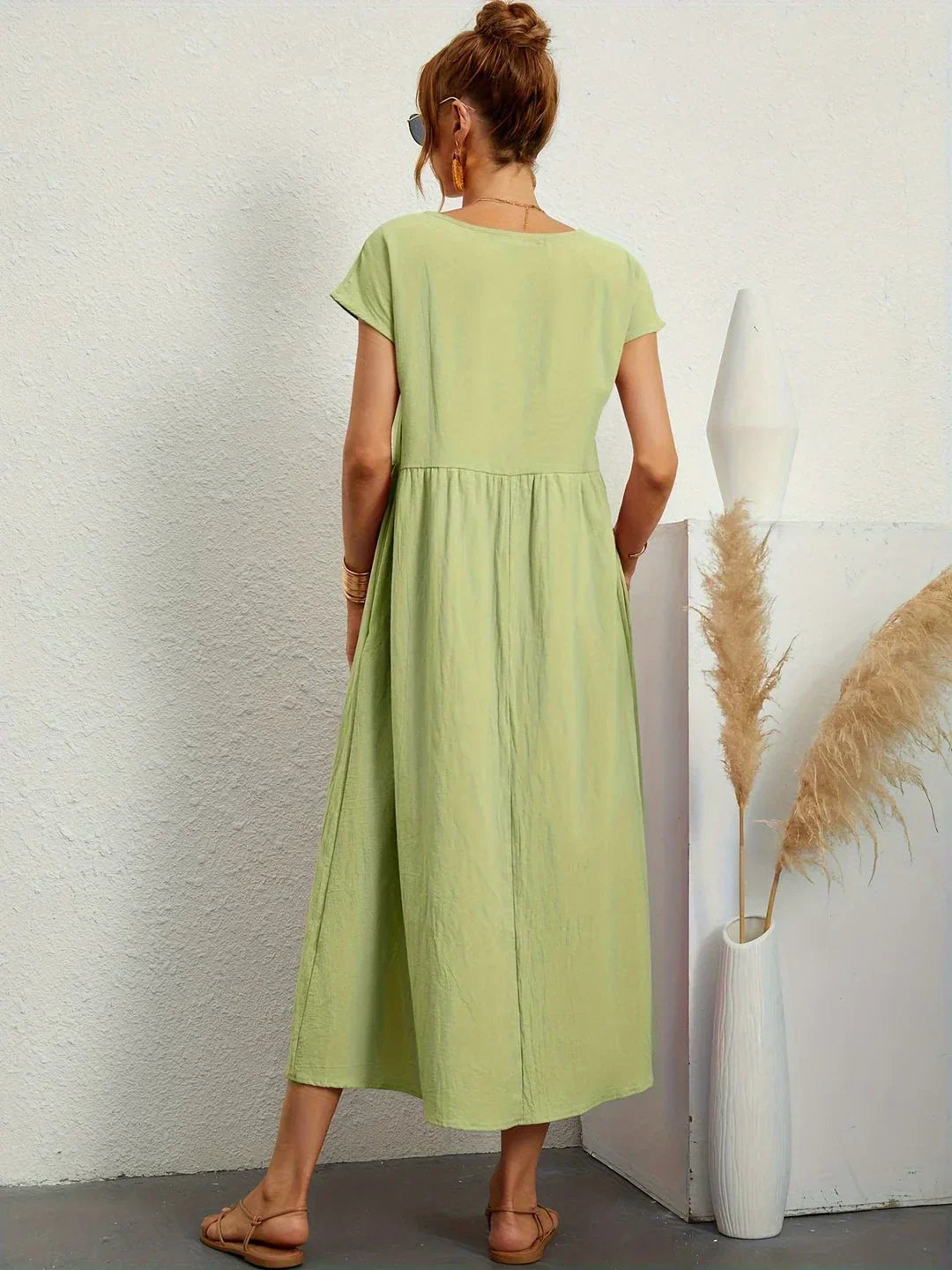 JACQUELINE | ELEGANT COTTON-BLEND CASUAL DRESS