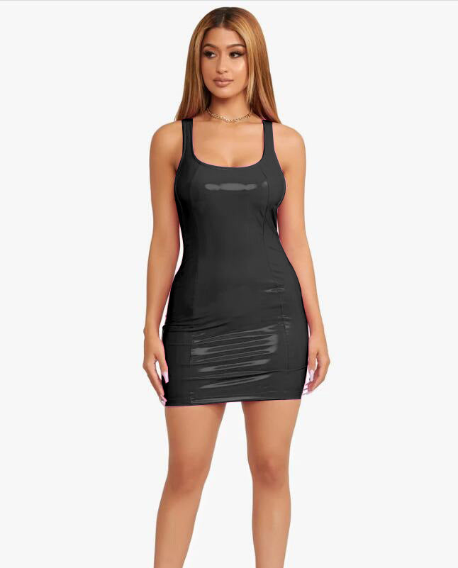 Leila™ | PU high elastic hip-covering short skirt