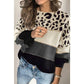 Leopard Print Patchwork Jumper