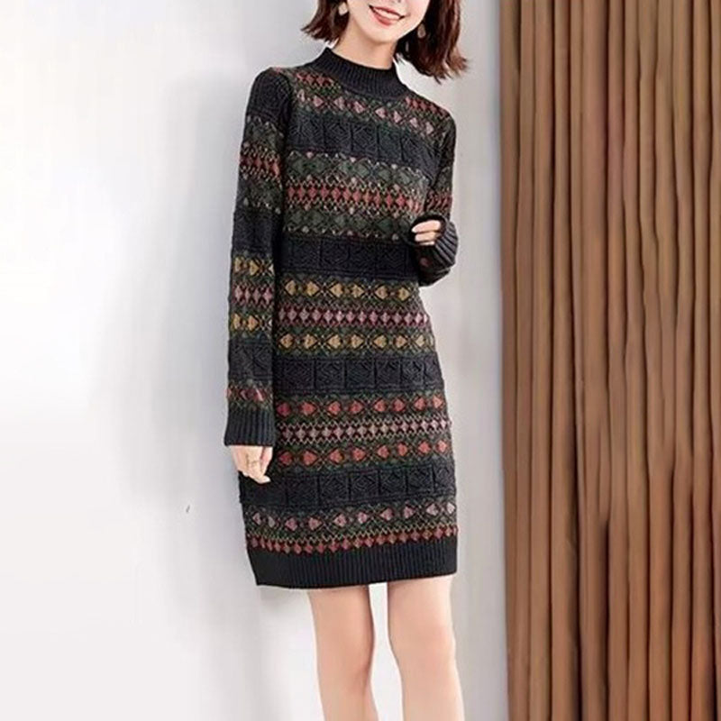 Vintage Ethnic Knitted Dress