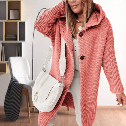 Casual Hooded Knitted Coat