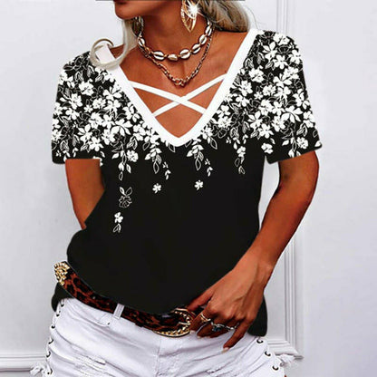 Floral Print Elegant T-Shirt