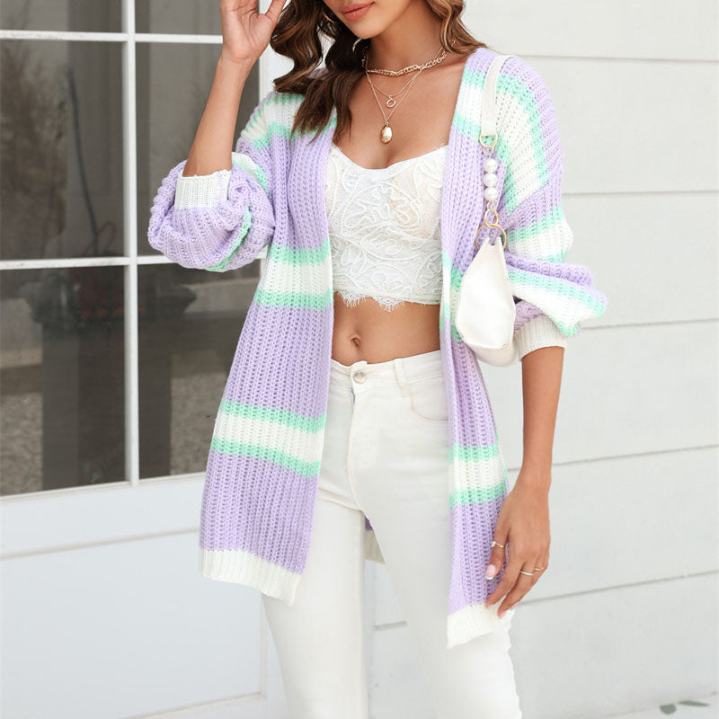 Casual Striped Cardigan