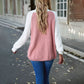 Casual Contrast Colour Sweater