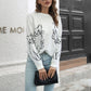 Cat Print Knit Sweater