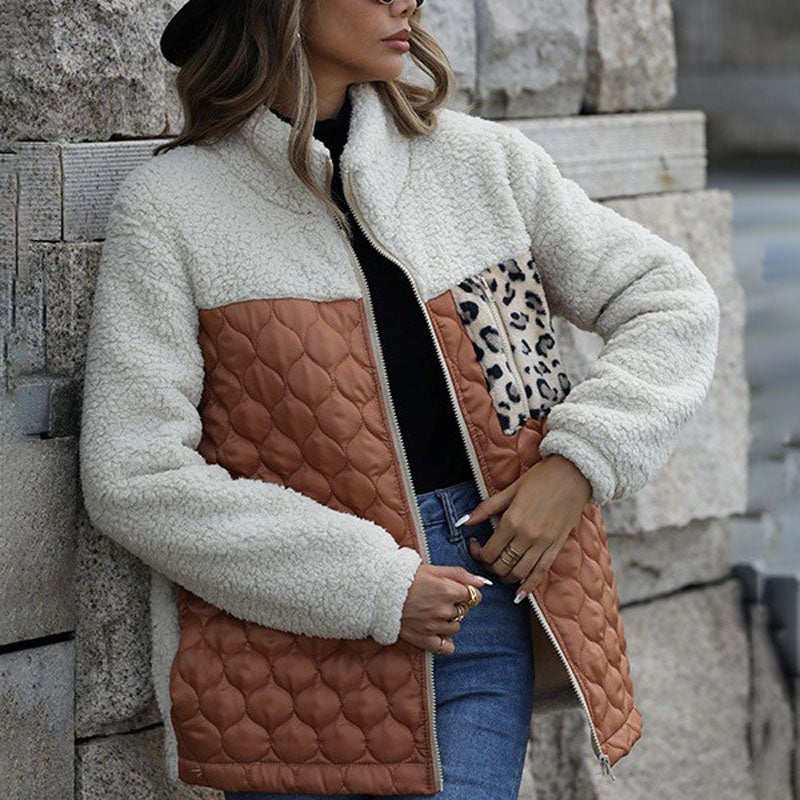 Patchwork Warm Plush Coat