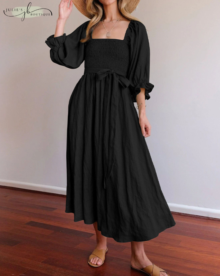 JULIE | FRENCH DRESS WITH FRILL SLEEVES