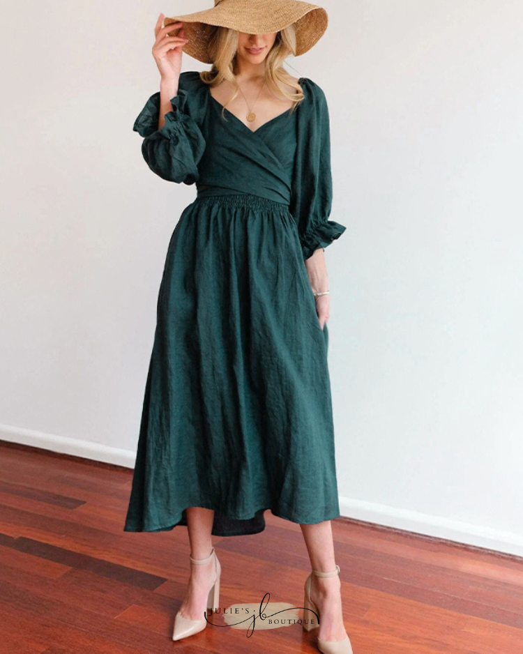 JULIE | FRENCH DRESS WITH FRILL SLEEVES