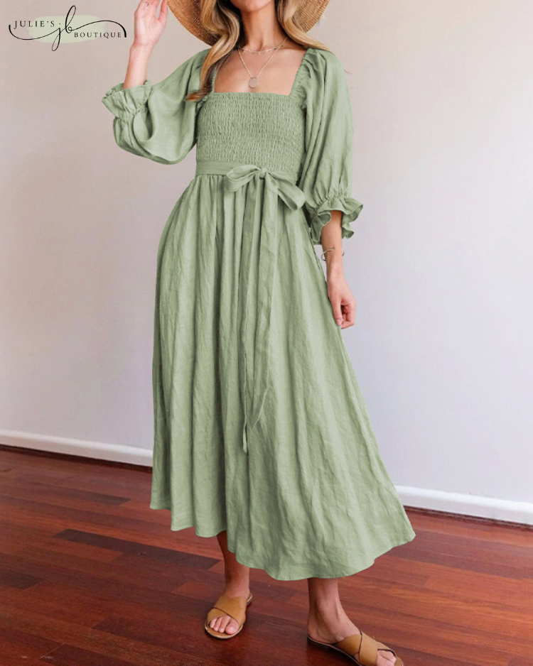 JULIE | FRENCH DRESS WITH FRILL SLEEVES