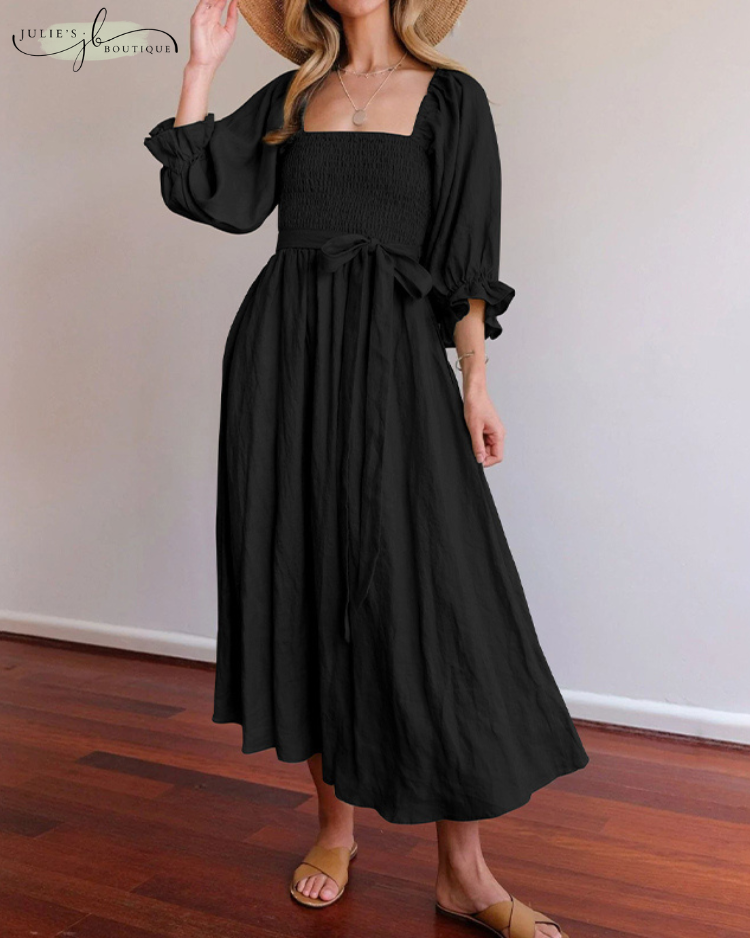 JULIE | FRENCH DRESS WITH FRILL SLEEVES