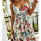 Floral Print Maxi Dress with Thin Straps