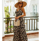 Floral Print Maxi Dress with Thin Straps