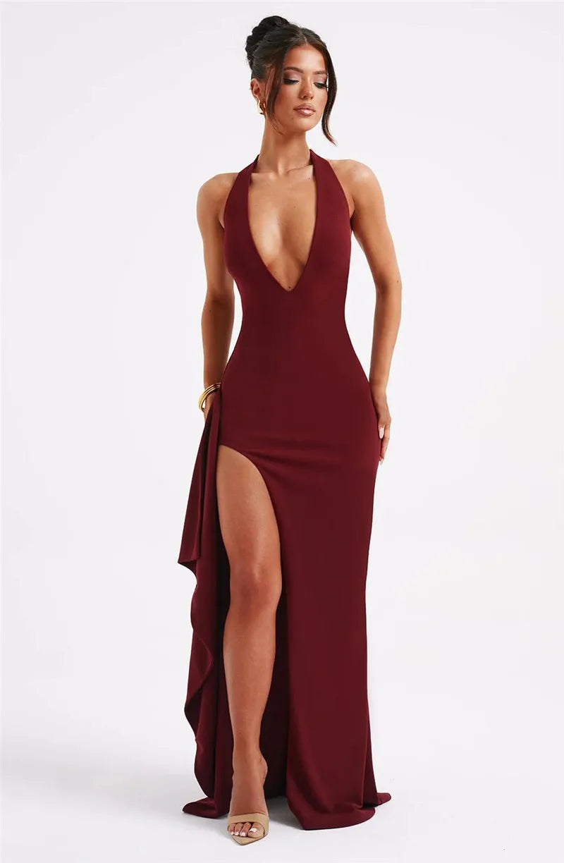 Ruby Halter Party Dress