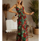 Floral Print Maxi Dress with Thin Straps