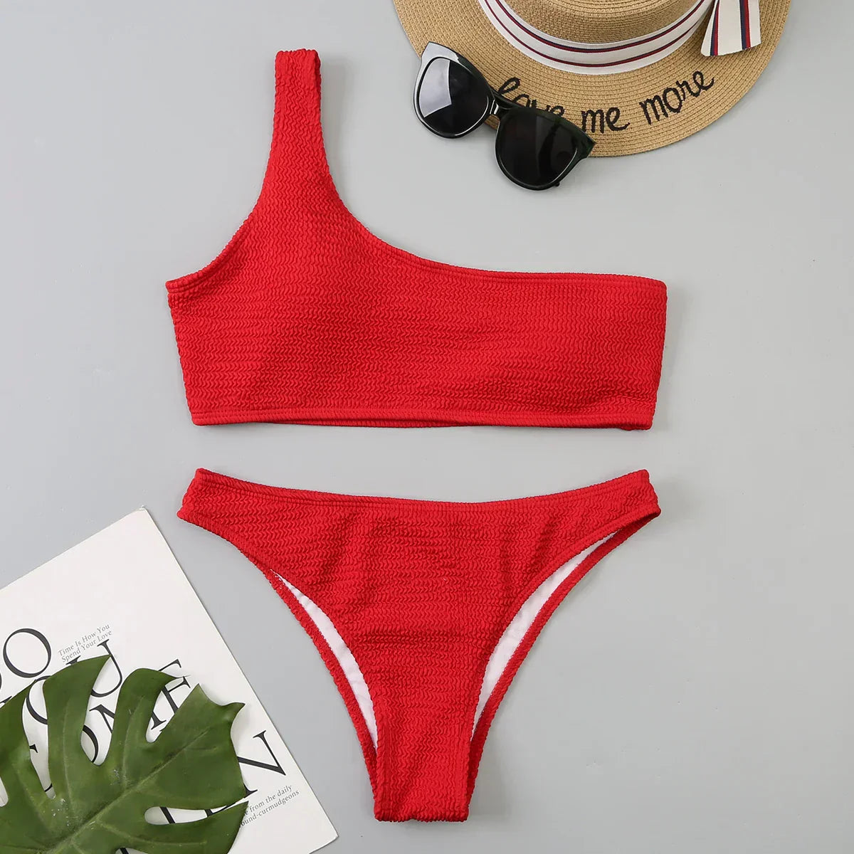 One Shoulder 2 Piece Swimsuit