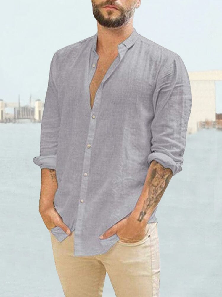 Long Sleeve Linen Style Shirt