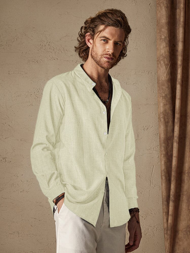 Linen Style Long Sleeve Shirt