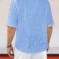 Casual Linen Style Mid-sleeve Shirt