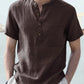 Cotton and Linen Button Shirt with Pocket