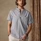 Casual Cotton and Linen Henley Shirt with Pocket