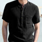 Casual Half Button Cotton Linen Shirt