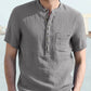 Casual Half Button Cotton Linen Shirt