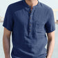 Casual Half Button Cotton Linen Shirt