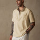 Fashion Cotton Linen Half Button Shirt