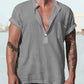 Fashion Cotton Linen Short Sleeve Shirt