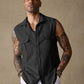 Cotton Linen Sleeveless Button Shirt with Pockets