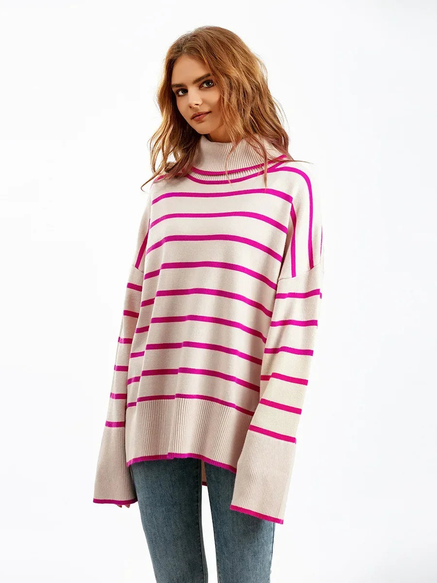 Belle Striped Turtleneck Pullover