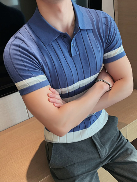 Ethan Casual Striped Polo Shirt