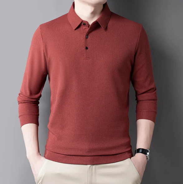 Liam Waffle Long Sleeve Polo