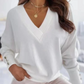 Jewel V-neck Long Sleeve Pullover