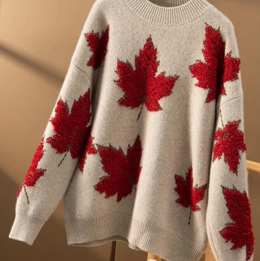 Callie Maple Leaf Pattern Pullover