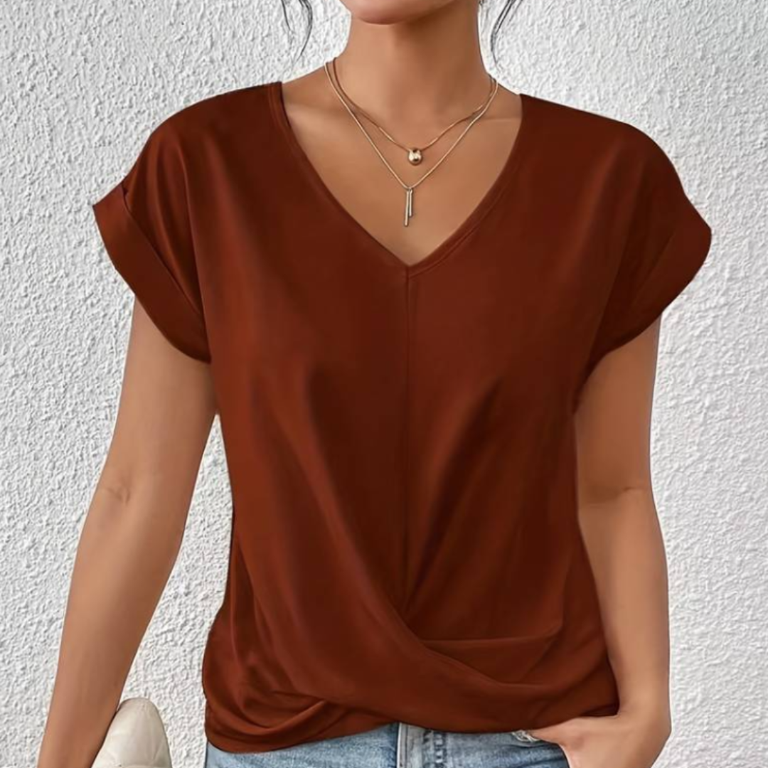 Skye - Satin V-Neck Top