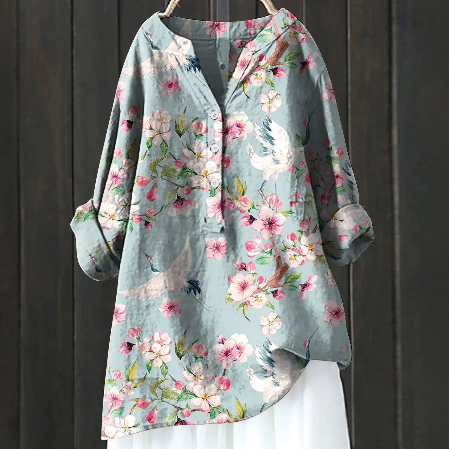 Mabell | Soft Cotton Floral Blouse