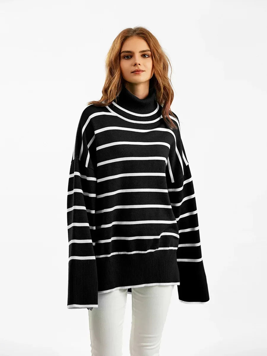 Belle Striped Turtleneck Pullover