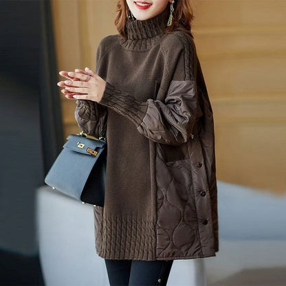 Carol - Turtleneck Patchwork Loose Autumn Knit Sweater