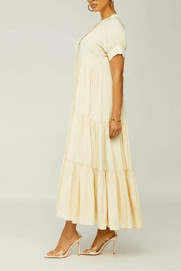 Simple Love Ruffle Hem Maxi Dress