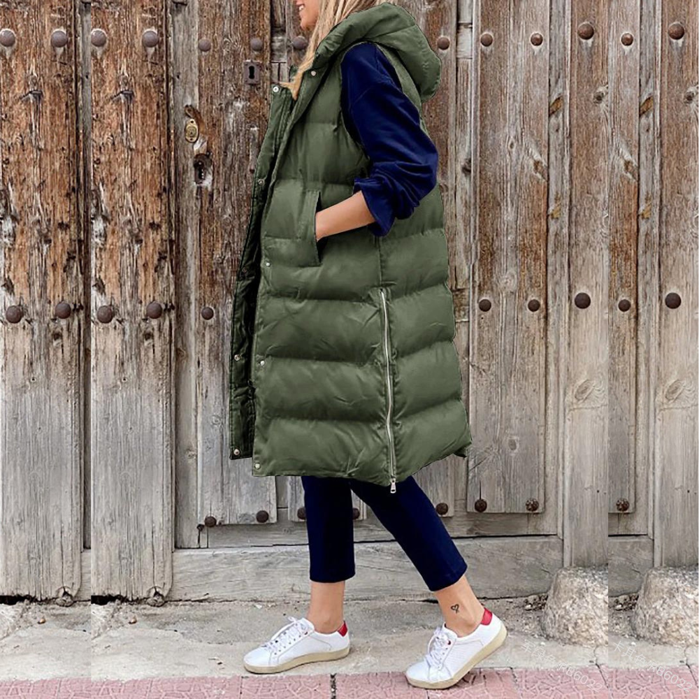 Aspen - Sleeveless Long Puffer Jacket