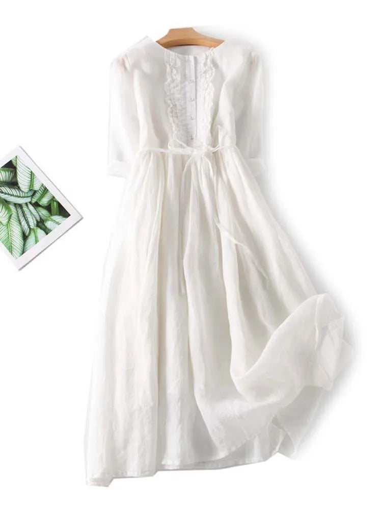 Laureen™ | Elegant Linen Dress