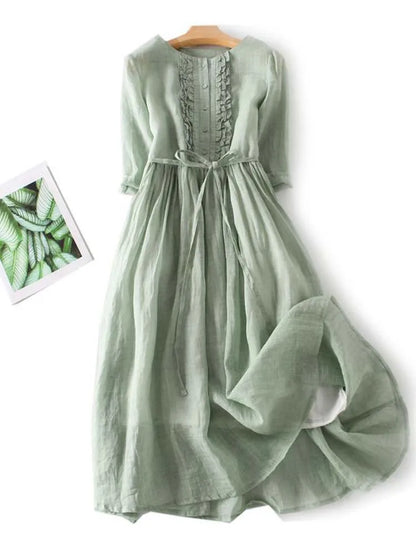 Laureen™ | Elegant Linen Dress