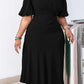 Elegant Puff Sleeve Ruched Dress