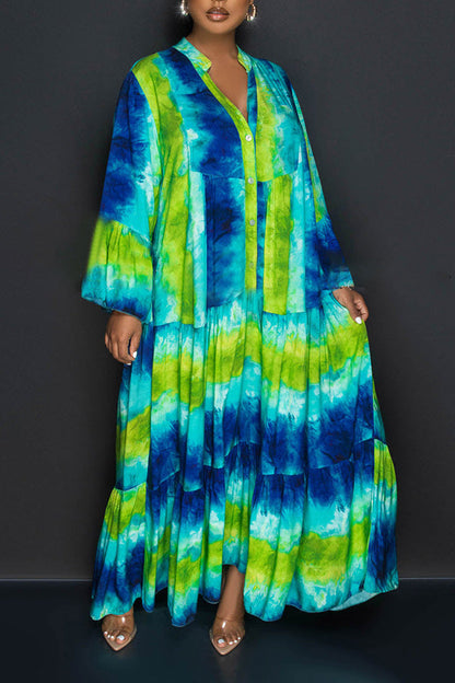 Stylish Casual Ombre Maxi Dress